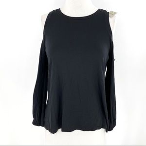 Ann Taylor Loft Cold Shoulder Long Sleeve Knit Top